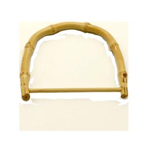 Wholesale Plastic Bamboo Purses Handles U-Shaped Handbag Handles For Bag Making With Gold Metal Buckle Burnt Color from china suppliers