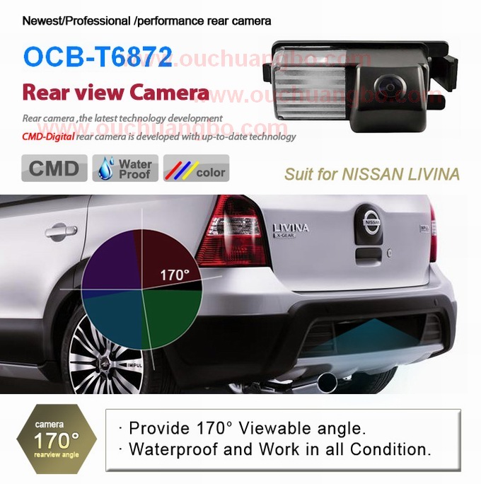 Ouchuangbo Car Rearview Reverse Back Up Parking Safety for Nissan Livina OCB-T6872