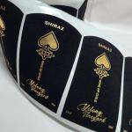 Custom Sticker Velvet Printing Textured Raised Spot UV Copper Gold Foil 3D