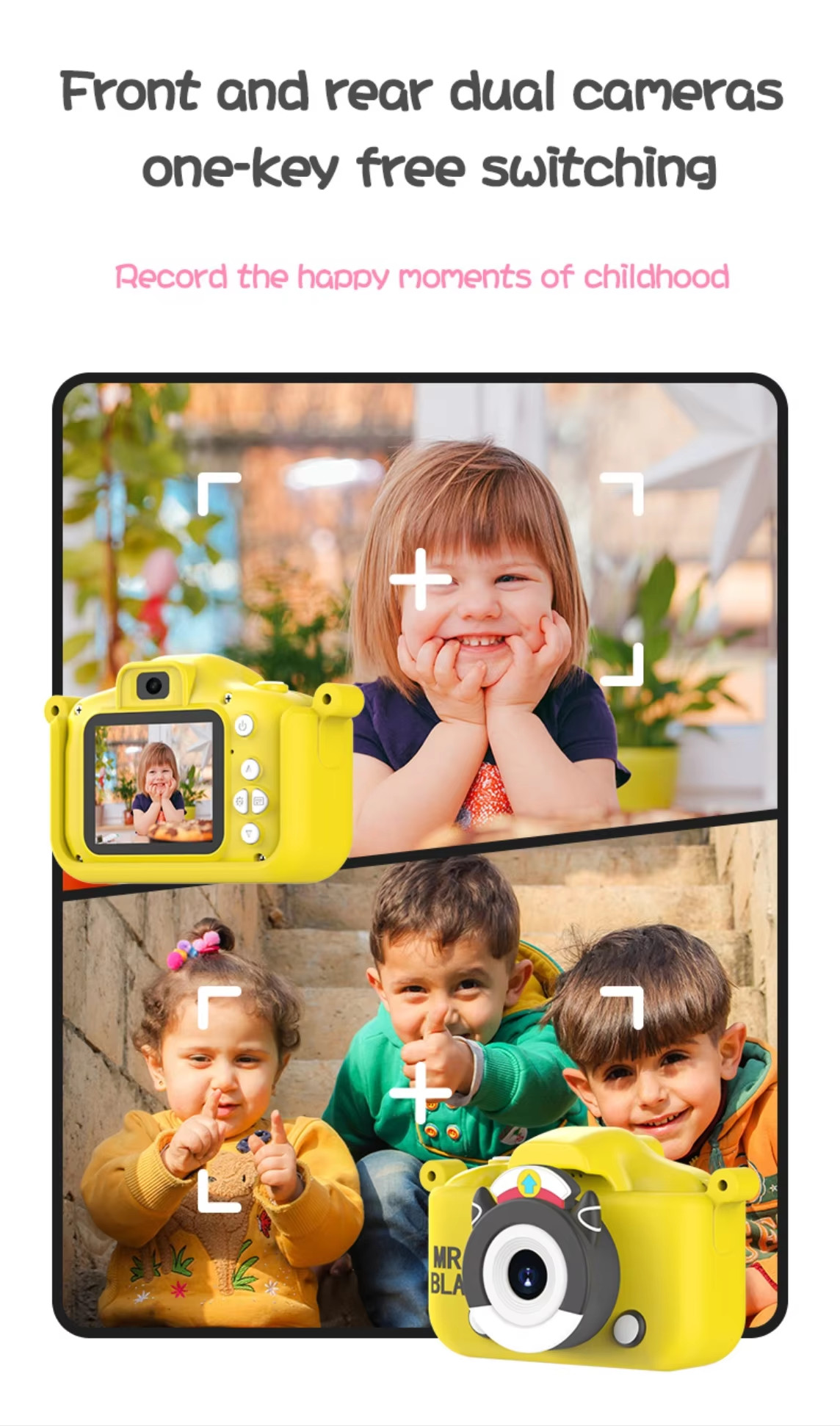 HD Toddler Digital Video Camera 2.0-inch Kids Camera With Silicone Cases