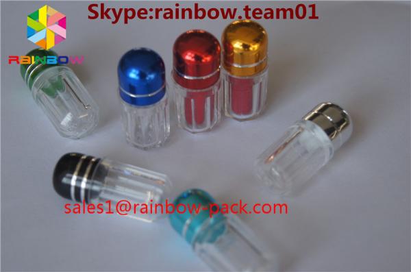 capsule shaped container sex pill bottle container Pills Shape Bottle With Metal