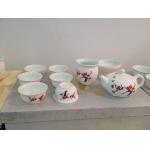 China Snow glaze enamel ceramic glaze porcelain enamel lotus style tea sets pots for sale