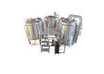 Beer Making Machine 3 Vessel Brewhouse Fabricated 2.0MM Thickness SS304 Red