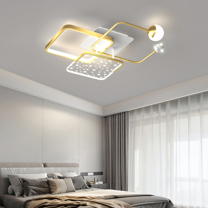 Modern Minimalist White Square Ceiling Light Atmosphere Household Bedroom Star Ceiling Lights(WH-MA-289)