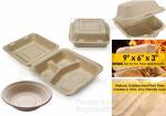 Amazon top seller 2018 1500ml square 3 compartments biodegradable corn starch