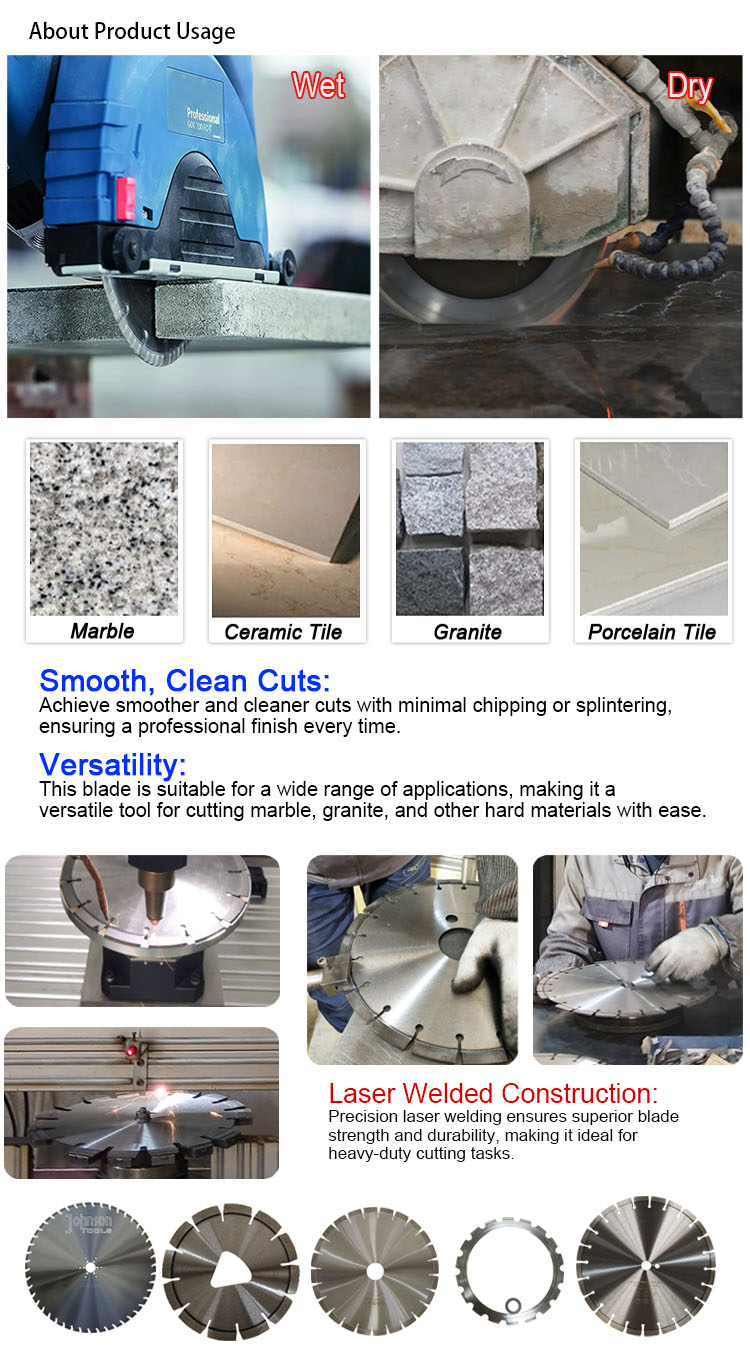 300 350 400 450 500 600 Mm Laser Welded Diamond Stone Cutting Disc Saw Blade For Circular Saw