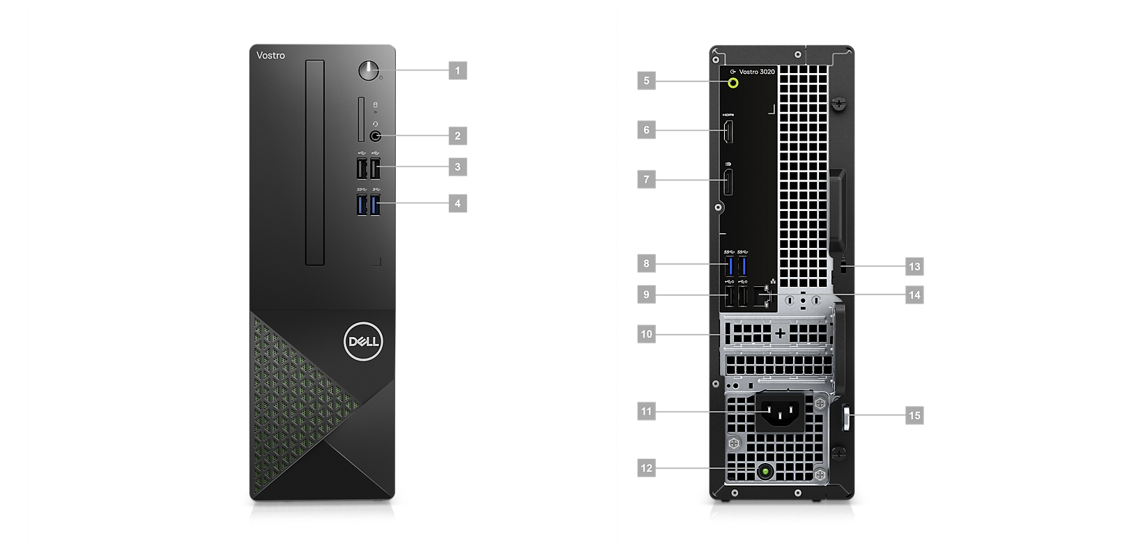 Dell V3020SFF Mini PC Intel Core i7/i5 Processor 16G DDR4 RAM SSD 256GB 1TB HDD Windows 11 PC