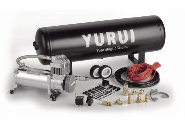 Black And Silver Steel Onboard Air Systems Air Compressor With Tank 12V For Car