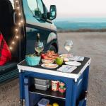 General Outdoor Furniture Camping Foldable Cooking Table with Storage Organizer