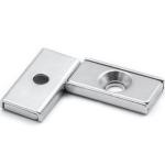 NdFeb Block Magnet Steel Channel POT with 1 Countersunk Hole For Industry