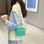 Bpa Free Cartoon Silicone Pencil Case For Kids Shoulder Handbag Crossbody Purse