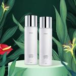 Modern Elegant 30ml 50ml Cosmetic Packaging Bottle White Frosted And Silver Cap