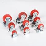 80kg Red Wheel 1inch 2inch 3inch Furniture Swivel Caster with Ball Bearing Zinc