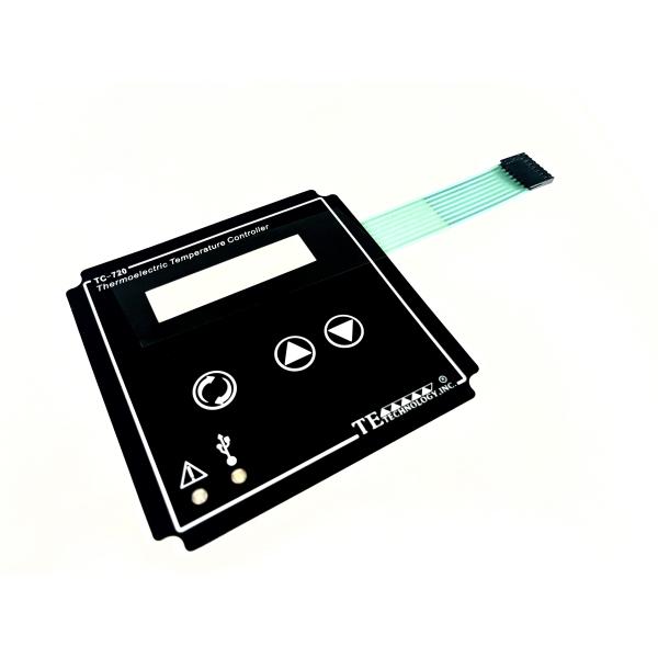 7 Way 0.1Pitch Single Row Crimp Housing Membrane Keypad With LED For Temperature