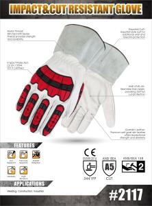 Wholesale 360 Degree Goatskin Shell Cut Resistant Work Gloves With Impact Protection from china suppliers