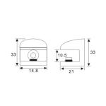 Fixed Glass Holder YS-033, Zinc Alloy, for glass 6-8mm, finishing chrome or