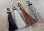 horse hair tassel 4.25" solid color white grey black brown natural color Horse