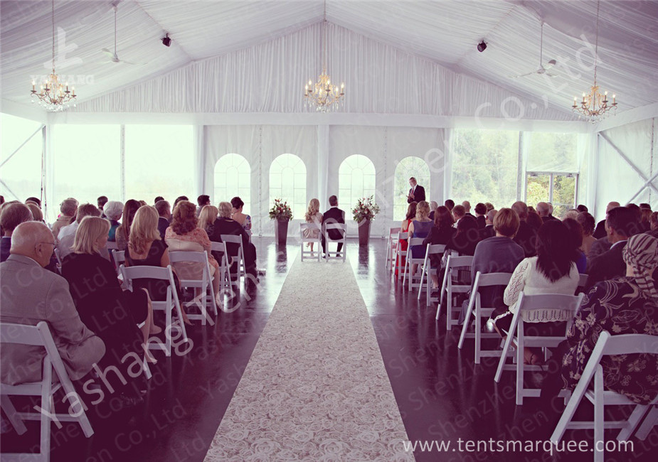 White Water Repellent PVC Fabric Cover Aluminum Frame Wedding Decoration Tent