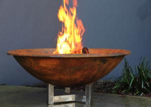 Wholesale Rusty Finish Corten Steel Fire Bowl , Round Steel Fire Pit Corrosion Stability from china suppliers
