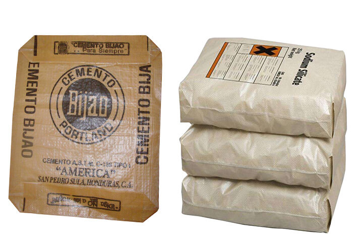 Square Bottom Laminated Polypropylene Cement Bags , PP Valve Bag