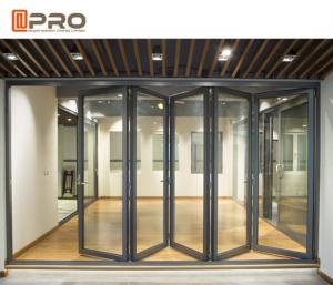 Wholesale Aluminium Exterior Bi Fold Sliding Doors Foldable Glass Doors ISO Certification folding sliding patio doors from china suppliers