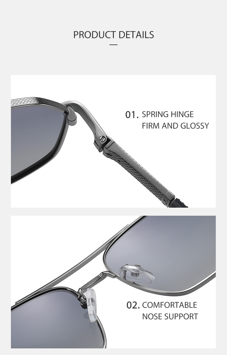 Men'S Metal Frame Sunglasses Multilateral OEM With 58mm Lens