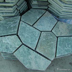 Wholesale Natural stone Green Slate Meshed Back Flagstone Floor Tile Corrosion And Wear Resistance from china suppliers