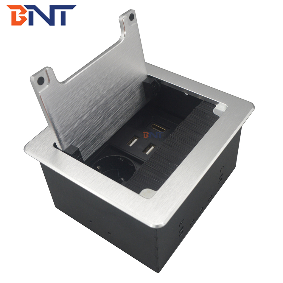 Brush cover modular design multimedia desktop power sockets with usb