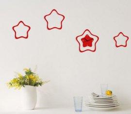Wholesale Red Stars Acrylic Art Contemporary Wall Clocks, Modern Wall Decoration LY-052 from china suppliers