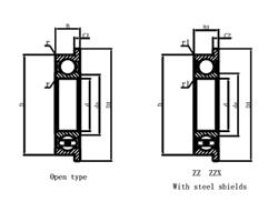 Wholesale Deep groove ball bearing Miniature Ball Bearings With Flange F609 ZZ from china suppliers