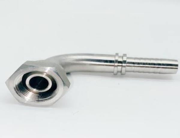 Galvanized Sheet Hydraulic Hose Fittings Stainless Steel Single Hex 90 Degree