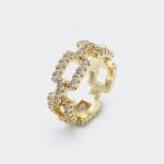 Customized Chain Rings Clear CZ Real Sterling Silver 925 Jewellery for Women and