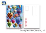 Coloful Hot Air Balloon 3D Lenticular Postcards PET / PP Similar To Holograms