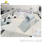 White Soft Play Inflatable Bounce House Castle Fence Mats Kids Climbing