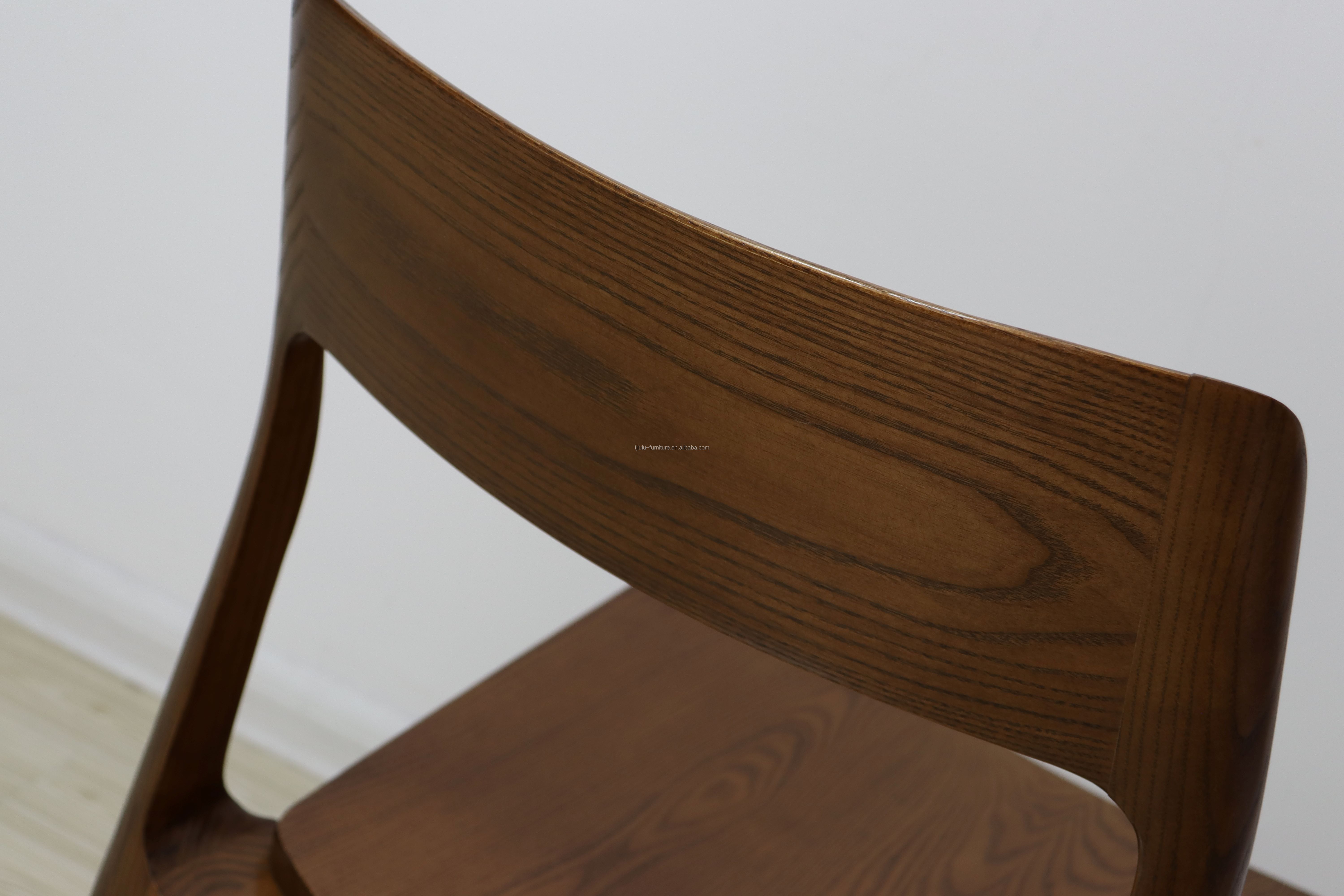 Nordic Stackable Wood Dining Chair for Hotel Restaurant General Home Furniture Mail Packing N