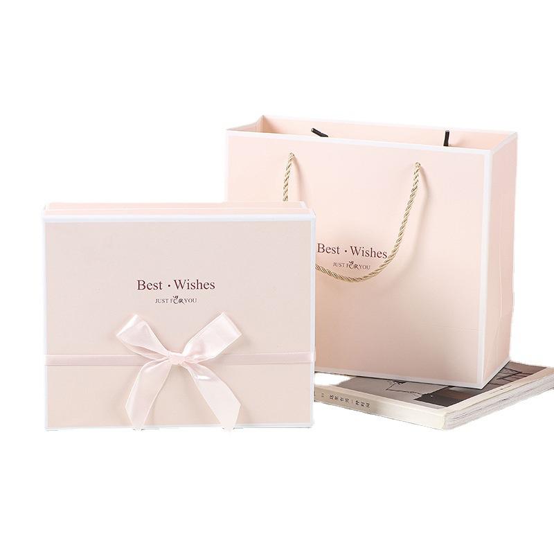 Custom Order Accepted Luxury Flip Top Cardboard Paper Boxes Gift Box With Ribbon Bow