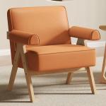 Contemporary Living Room Furniture Modern Solid Wood Frame Fabric Leather