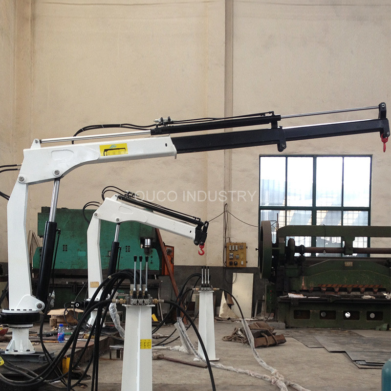 Factory Steel 0.35T 3.5M Telescopic Boom Crane Lifting Mini Knuckle mobile boat Marine