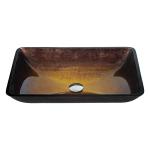 Gradient Brown Glass Bathroom Wash Basins Non Porous Dynamic Vessel Sink