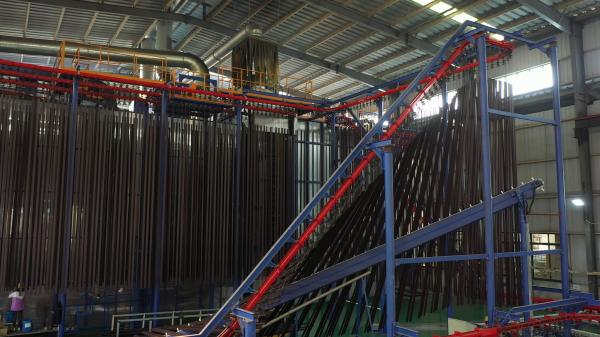 Customized Dimension Powder Coating Production Line 380V Surface Treatment