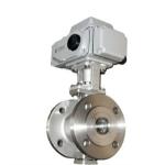 High Temperature Stainless Steel Flange Straight Through Type Electric Ball