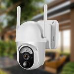 2K FHD Outdoor Wifi Camera Battery Powered 2.4Ghz Solar PTZ Camera