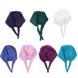 China Unisex Stretch Disposable Scrub Caps , Nursing Bouffant Scrub Hat on sale