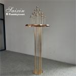 Wedding Flooring Decoration Tall Gold Flower Stand With Candle Holder Centerpiec