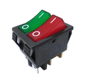 Wholesale High Quality Double Rows Rocker Switch, 32*25mm, Green or Red lamp, 20A 250V. from china suppliers