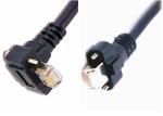 Black CAT 6 SSTP Camera Data Cable / Right Angle Cable M2 Nickel Plated Screw