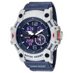 Multi Functional Plastic Quartz Watch 3ATM Quartz Movement Lcd Mens