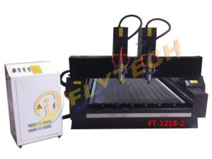 Wholesale Double Head 1218 stone cnc carving machine with pulley for 3D job from china suppliers