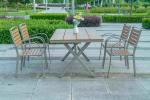 Outdoor Poly Wooden Dining Table And Chairs Plastic Wood Patio Table And Chair