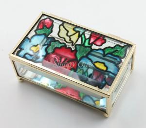 China Shinny Gifts New Wedding Gifts Enamel Glass Jewelry Boxes Collection Boxes on sale
